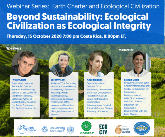 Webinar: East and West Dialogue on Ecological Civilization - Earth Charter